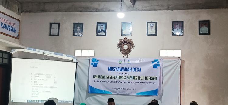 Musyawarah Desa Sinanggul Bahas Reorganisasi Pengurus BUMDes “Puji Berkah”